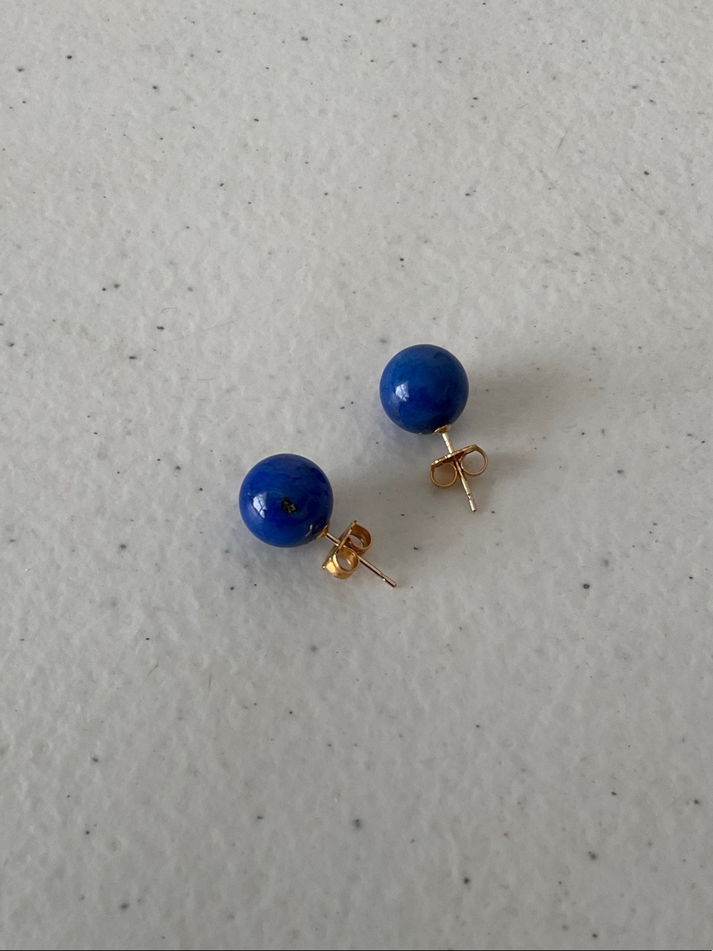 Blue Lapis 14k-Gold Stud Earrings